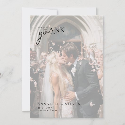 1 foto bruiloft bedankkaart (Voorkant)