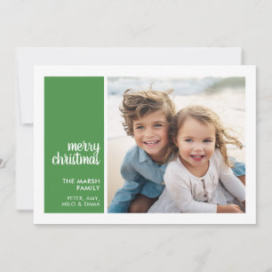 1 Foto Collage Minimaal Kerst groen Feestdagenkaart