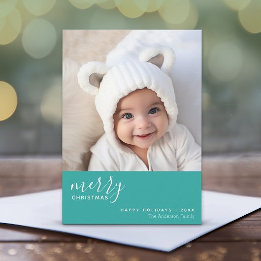 1 Foto Collage Minimale Kerst van de Zeerie - blau Feestdagenkaart