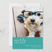 1 Foto Collage Minimale Kerst van de Zeerie - blau Feestdagenkaart (Voorkant)