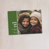 1 Foto Collage Minimale kerstgroene vredesliefde Feestdagenkaart