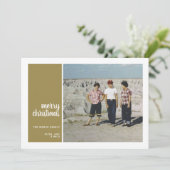 1 Foto-Collage Minimale Kerstkerstavond Feestdagenkaart (Staand voorkant)