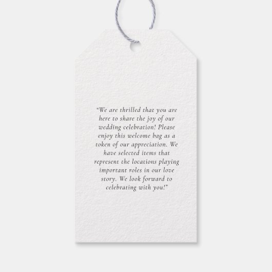 1 foto "DANK U" bruiloft Cadeaulabel (Achterkant)