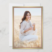 1 Foto Elegant Burgundy Red en Gold Afstuderen Kaart (Achterkant)