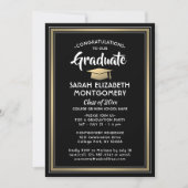 1 Foto Elegant Congrats Black en Gold Afstuderen Kaart (Voorkant)
