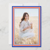 1 Foto Elegant Congrats Oranje & Blue Afstuderen Kaart (Achterkant)