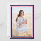 1 Foto Elegant Congrats Red White Blue Afstuderen Kaart (Achterkant)