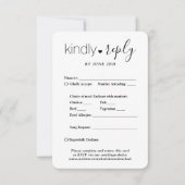 1 Foto Elegant Eenvoudig Script Vriendelijk Antwoo RSVP Kaartje (Voorkant)