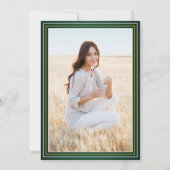 1 Foto Elegant Green Gold Yellow White Afstuderen Kaart (Achterkant)