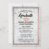 1 Foto Elegant Marble & Roze Rose Gold Afstuderen Kaart (Voorkant)