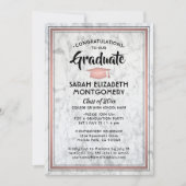 1 Foto Elegant Marble & Roze Rose Gold Afstuderen Kaart (Voorkant)