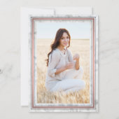 1 Foto Elegant Marble & Roze Rose Gold Afstuderen Kaart (Achterkant)