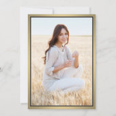 1 Foto Elegant Modern Black Gold White Afstuderen Aankondiging (Achterkant)