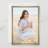 1 Foto Elegant Modern Black Gold White Afstuderen Aankondiging (Achterkant)