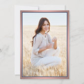 1 Foto Elegant Navy Blauw en Roze Afstuderen Kaart (Achterkant)