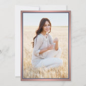 1 Foto Elegant Navy Blauw en Roze Afstuderen Kaart (Achterkant)