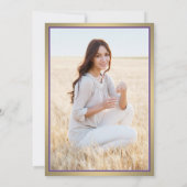 1 Foto Elegant Paars Gold en White Afstuderen Kaart (Achterkant)