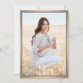 1 Foto Elegant Paars Gold en White Afstuderen Kaart (Achterkant)