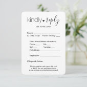 1 Foto Elegant Simple Script Kindly Reply Wedding RSVP Kaartje (Staand voorkant)