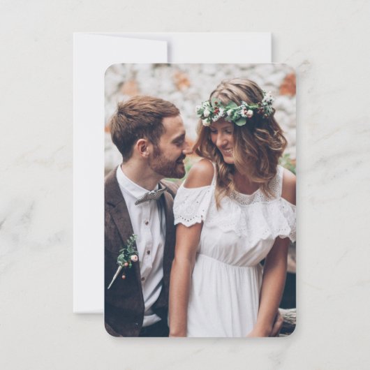 1 Foto Elegant Simple Script Kindly Reply Wedding RSVP Kaartje (Achterkant)