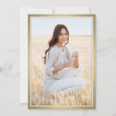 1 Foto Elegant Simple White Gold Afstuderen Aankondiging (Achterkant)