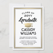 1 Foto Elegant Simple White Gold Afstuderen Aankondiging (Voorkant)