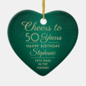 1 Foto ELKE verjaardag geborsteld groen en goud ha Keramisch Ornament (Voorkant)