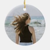 1 foto ELKE verjaardag geborsteld groen en goud ro Keramisch Ornament (Achterkant)