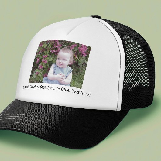 1 Foto en aangepaste tekst - maak deze van u - Trucker Pet