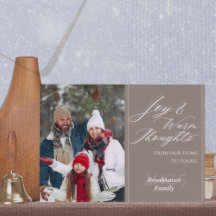 1 Foto Familienaam Jaar Modern Schrift Taupe