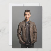 1 Foto Gefeliciteerd Afstuderen Navy Blue & Gold Save The Date (Achterkant)