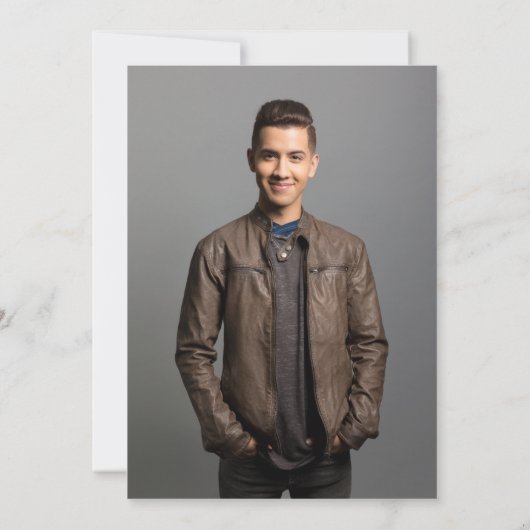 1 Foto Gefeliciteerd Afstuderen Navy Blue & Gold Save The Date (Achterkant)