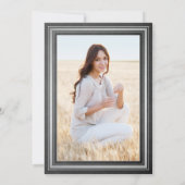 1 Foto Gefeliciteerd Chalkboard grijs Afstuderen Kaart (Achterkant)