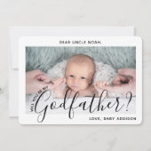 1 Foto Godfather Voorstel Modern Elegant Script Kaart (Voorkant)