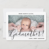 1 Foto Godmoeder Voorstel Modern Elegant Script Kaart (Voorkant)