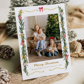 1 Foto Grandmillennial Christmas Greenery & Bows Feestdagenkaart