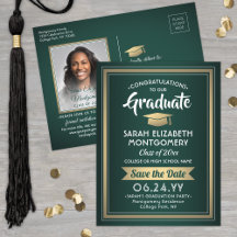 1 Foto Green Gold White Afstuderen Save the Date