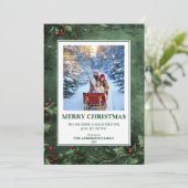 1 Foto Holly en Berry Flat Christmas Kaart (Staand voorkant)