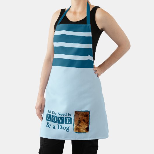 1 foto hond of kat liefde blauw schort (Insitu)