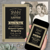 1 Foto Jubileum Surprise Party Zwart en Goud Save The Date