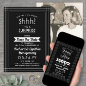 1 Foto Jubileum Surprise Party Zwart-wit Save The Date