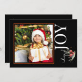 1 FOTO KERST KAART - VREUGDE met bessen (Voorkant / Achterkant)