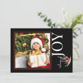 1 FOTO KERST KAART - VREUGDE met bessen (Staand voorkant)