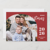 1 foto Kerstboog modern minimalistisch rood Feestdagenkaart (Voorkant)