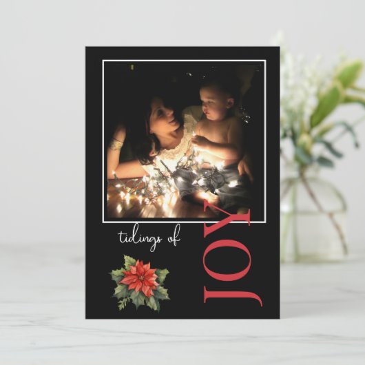 1 FOTO KERSTMIS KAART Tidings of Joy (Staand voorkant)