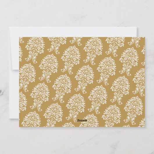 1 Foto kerstscript Gold Damask Happy Feestdagenkaart (Achterkant)