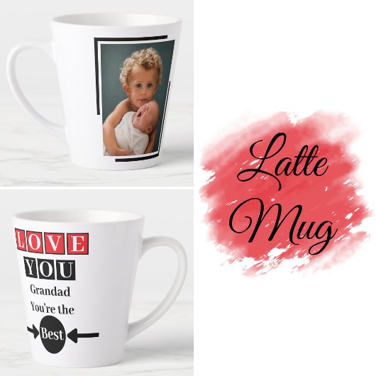 1 foto lief je opa rood latte mok