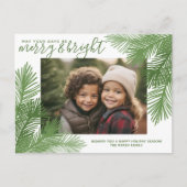 1 Foto Merry Bright Calligraphy Moderne Kerstmis Feestdagenkaart (Voorkant)