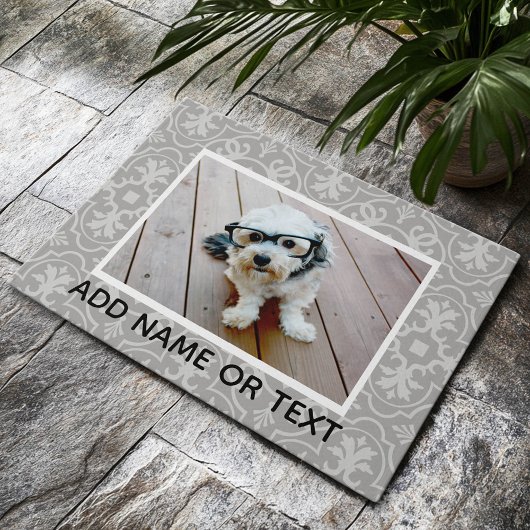 1 Foto met Farmhouse Tile Pattern en Text Deurmat