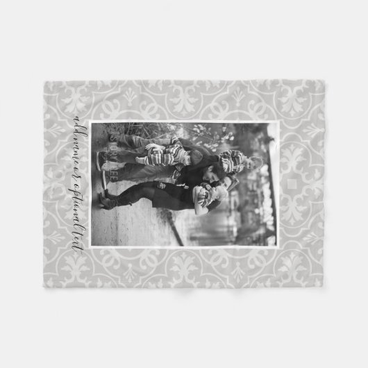 1 Foto met Farmhouse Tile Pattern en Text Fleece Deken (Voorkant (Horizontaal))